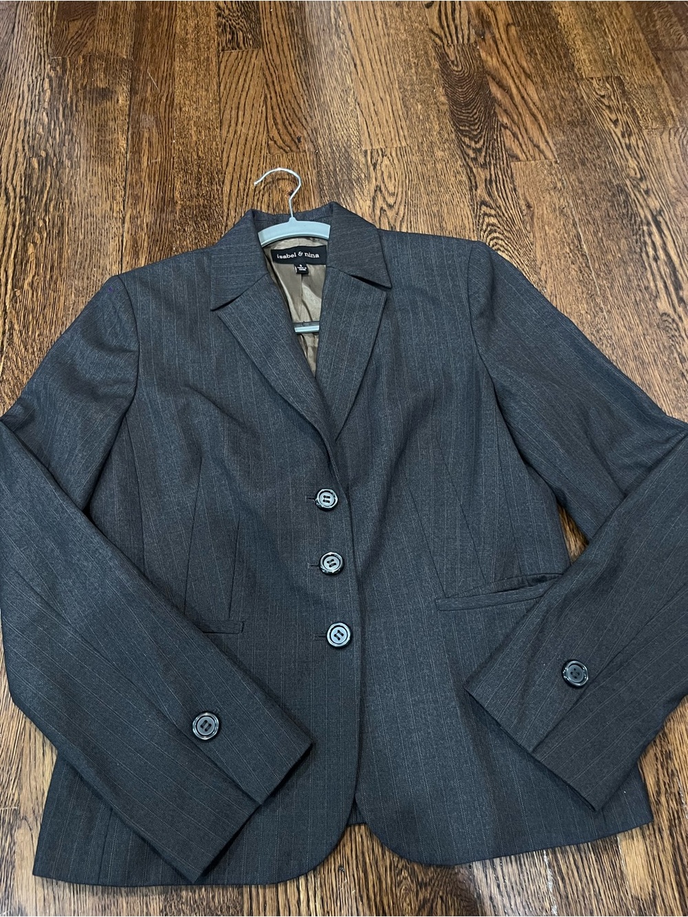 Tailored Women's Charcoal Pinstripe Blazer